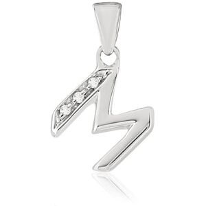 Pendentif or blanc 375 initiale diamants- MATY A,B,C,D,E,F,G,H,I,J,K,L,M,N,O,P,R,S,T,V,Y,Z