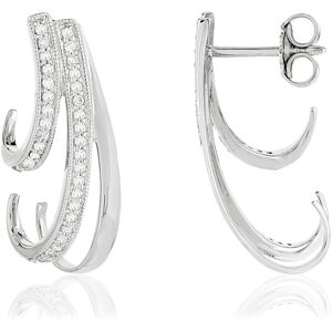 Boucles d'oreilles or 750 blanc diamants- MATY - Publicité