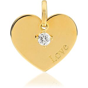 Pendentif or jaune 375 coeur zirconia- MATY