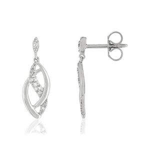 Boucles d'oreilles or blanc 375 diamants- MATY - Publicité