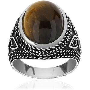 Bague argent 925 vieilli oeil de tigre- MATY 59-60,61-62,63-64,65-66,67-68,69-70