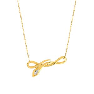 MATY OUTLET -Collier or 375 2 tons serpent diamant 42 cm