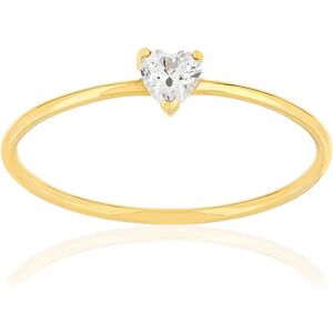 Bague or jaune 375 coeur zirconia- MATY 50,51,52,53,54,55,56,57,58,59,60