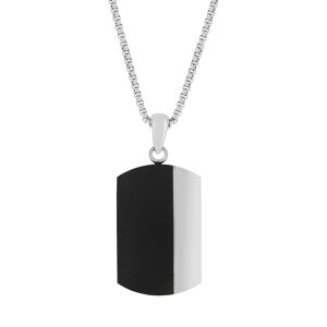 Collier acier plaque noire 55 cm- MATY