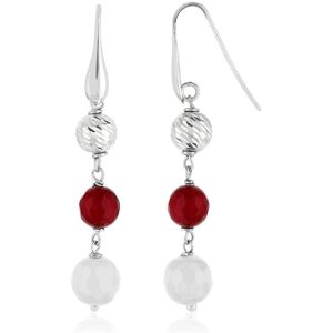 Boucles d'oreilles argent 925 pendants pierres imitation- MATY - Publicité