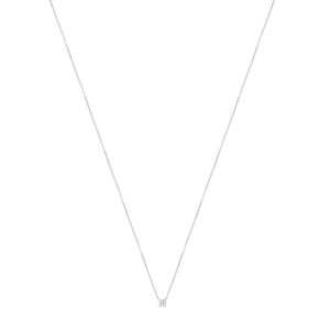 Collier or blanc 750 diamant synthÃ©tique 42 cm 0.25 carat- MATY