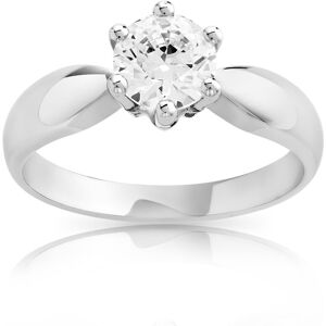 Bague Solitaire or 750 blanc diamant synthÃ©tique 0.80 carat- MATY 48,49,50,51,52,53,54,55,56,57,58,59,60,61,62,63,64,65,66