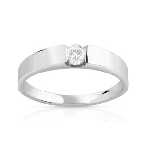 Bague solitaire or 750 blanc diamant synthÃ©tique 0.20 carat- MATY 48,49,50,51,52,53,54,55,56,57,58,59,60,61,62