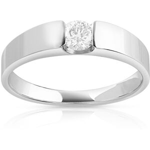 Bague solitaire or 750 blanc diamant synthÃ©tique 0.25 carat- MATY 48,49,50,51,52,53,54,55,56,57,58,59,60,61,62