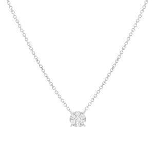 Collier or blanc 750 diamants synthÃ©tiques 0.10 carat- MATY