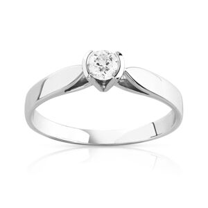 Bague solitaire or blanc 750 diamant synthÃ©tique 0.20 carat- MATY 48,49,50,51,52,53,54,55,56,57,58,59,60,61,62,63,64,65,66