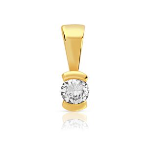 Pendentif or jaune 750 diamant synthÃ©tique 0.10 carat- MATY