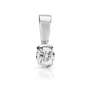 Pendentif or blanc 750 diamant synthÃ©tique 0.30 carat- MATY