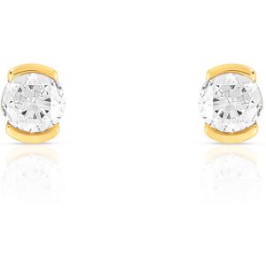 Boucles d'oreilles or jaune 750 diamant synthetique 0.40 carat- MATY