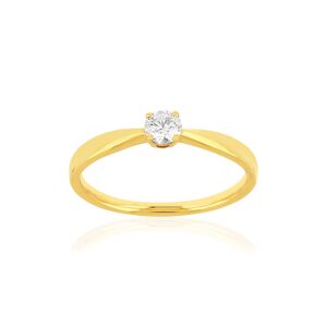 Solitaire or jaune 750 diamant synthÃ©tique 0.18 carat- MATY 49-50,51-52,53-54,55-56,57-58,59-60,61-62