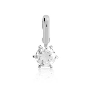 Pendentif or 750 blanc diamant 0.40 carat H/P1- MATY