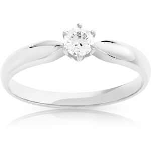 Bague Solitaire or 750 blanc diamant 0.20 ct H/SI- MATY 48,49,51,52,50,56,59,60,61,62,53,54,55,57,58