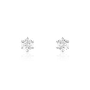 Boucles d'oreilles or 750 blanc diamant H/P1- MATY