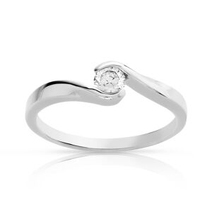 Bague solitaire or 750 blanc diamant 20/100e de ct- MATY 48,49,50,51,52,53,54,55,56,57,58,59,60