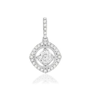 Pendentif or blanc 375 diamant- MATY