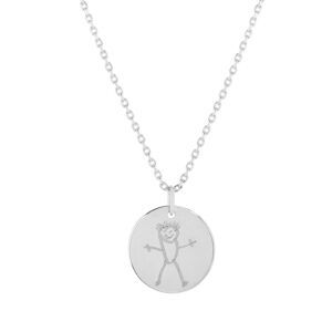 Collier en argent 925 mÃ©daille ronde Ã  graver- MATY