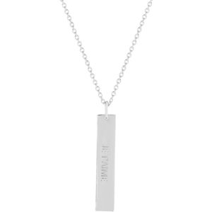 Collier argent 925 plaque personnalisable 45 cm- MATY