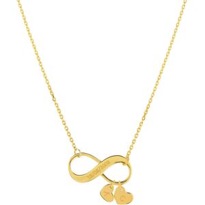 Collier plaquÃ© or infini et pampille coeur personnalisables 45 cm- MATY