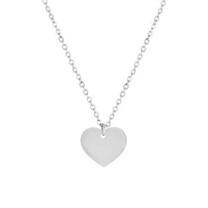 MATY OUTLET -Collier acier maille forÃ§at coeur 45 cm