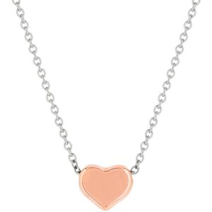 MATY OUTLET -Collier acier maille forÃ§at coeur rose 45 cm