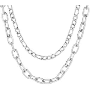 MATY OUTLET -Collier acier maille cheval et fantaisie 44,5 cm