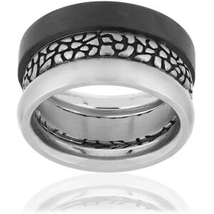 MATY OUTLET -Bague 3 anneaux acier carbone 53-54,55-56,57-58,59-60,61-62,63-64,65-66