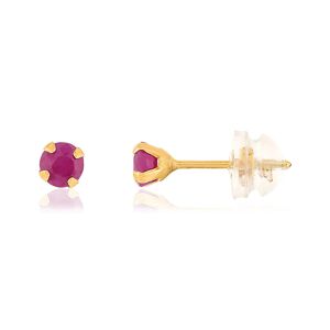 Boucles d'oreilles or jaune 375 rubis- MATY