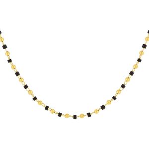 Collier plaquÃ© or perles imitation noires 45 cm- MATY