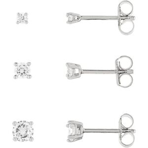 Lot de 3 paires de boucles d'oreilles argent zirconias- MATY - Publicité