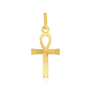 Pendentif croix Ã©gyptienne or jaune 750- MATY