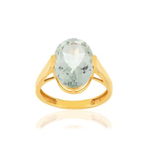 Bague or jaune 750, 1 quartz vert ovale de 5,40 carats.- MATY 50,51,52,53,54,55,56,57,58,59,60,61,62