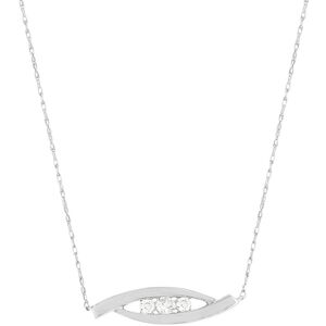 Collier or blanc 750 Trilogy, diamants. Longueur 50 cm.- MATY