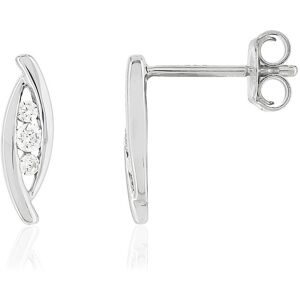 Boucles d'oreilles or blanc 750 Trilogy, diamants.- MATY