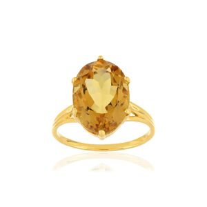 Bague or jaune 750, 1 Citrine de 5,95 carats.- MATY 58,59,52,54,55,57,50,51,53,60,56