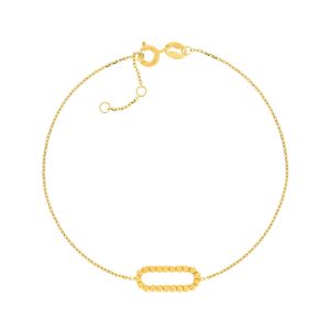 Bracelet or jaune 375, motif maillon perlÃ©. Longueur 18,5 cm.- MATY