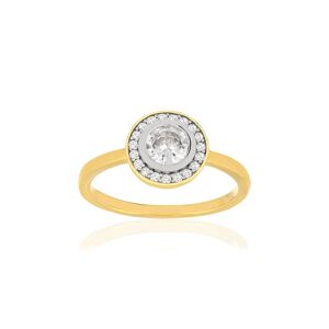 Bague plaquÃ© or 2 tons zirconias- MATY 53-54,57-58,59-60,61-62,51-52,55-56,49-50