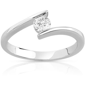 Solitaire or blanc 750 diamant 0.25 carat H/P1- MATY 48,49,50,51,52,53,54,55,56,57,58,59,60,61,62