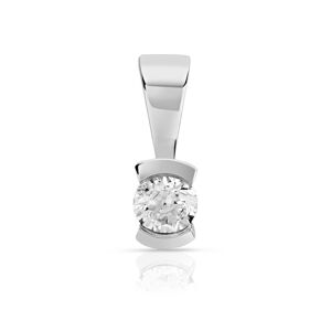 Pendentif or blanc 750 diamant 0.10 carat H/P1- MATY