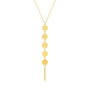 Collier or jaune 750 motif pastille 42 cm- MATY