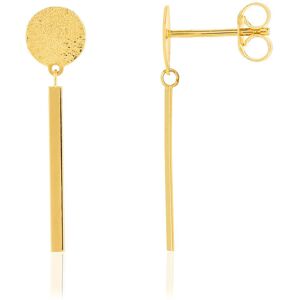 Boucles d'oreilles or jaune 750 pastilles effet satinÃ©- MATY