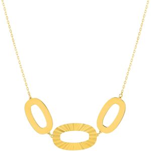 Collier or jaune 750 motif ovale 42 cm- MATY