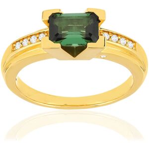 MATY OUTLET -Bague VAN BRILL or jaune 750, tourmaline verte, diamants. 49-50,51-52,53-54,55-56,57-58,59-60,61-62