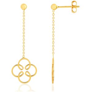 Boucles d'oreilles or jaune 750 motif fleur- MATY