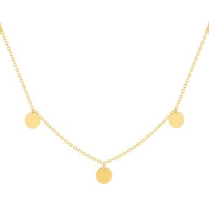 Collier or jaune 375 41 cm, motif pampille disque- MATY
