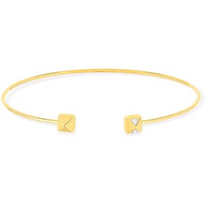 Bracelet rigide or jaune 375 diamants motif pyramide- MATY